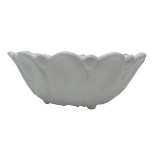 Vtg Milk Glass Footed Bowl Wild Rose by Indiana Glass Master Berry Bowl 3.5 x 9"